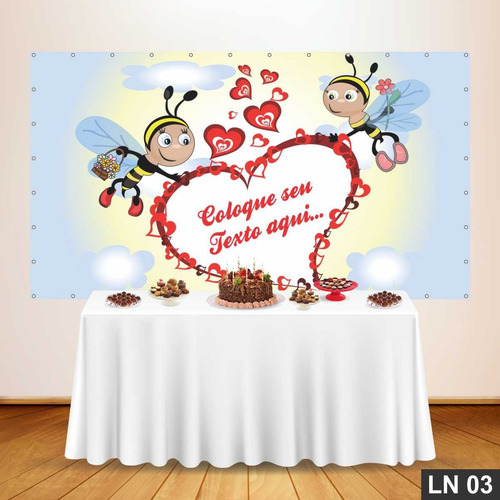 Imagem 3 de 6 de Painel De Festa Aniversário Abelha Abelhinha 1,50x1,00m Lona