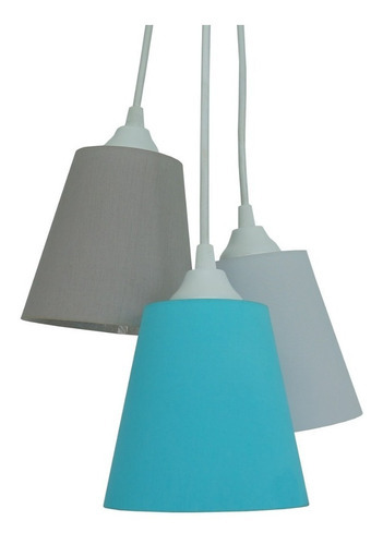 Lustre Pendente Infantil Tons De Cinza E Azul 110V/220V (Bivolt)