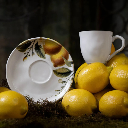 Conjunto com 6 Xícaras De Chá Orgânico 170ml com 6 Pires Bio Limonata