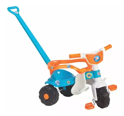 Triciclo Infantil com Haste Empurrador Pedal Motoca Velotrol 2 em