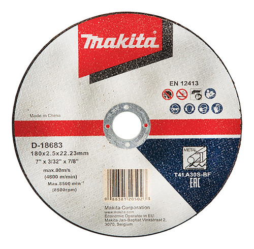 10 Disco Corte Metal Makita 180 Mm (7 )  2,5mm  A30s