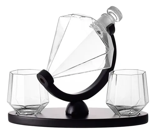 comprar Juego De Decantadores De Whisky De Diamantes, Con 2 Vasos De