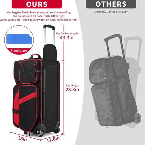 Bolsa C/ Llantas P/ 3 Bola Boliche Flextro Tour Y Accesorios