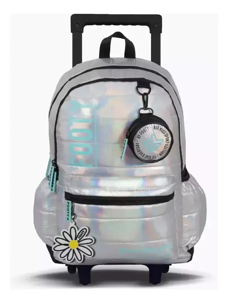 Mochila Footy Margarita Carro 18 Big Kids Footy Color Celeste Diseño De La Tela Liso