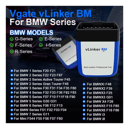 Scanner Obd2 Vgate Vlinker Bm+ Bt4.0 V2.2 Bmw Vw Audi