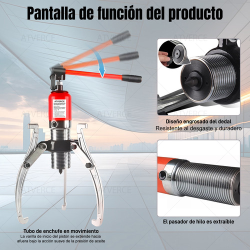 Atverce Extractor Hidráulico De Engranajes Balero Rodamientos 15 Ton