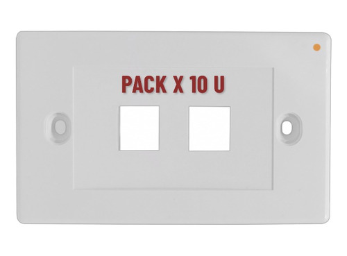 Placa Frontal Doble Para Modulo Rj45-pack 10u (faceplate)