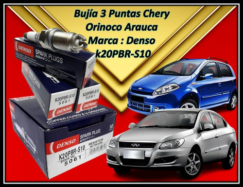 Bujía 3 Puntas Chery Orinoco Arauca X1 Marca : Denso  