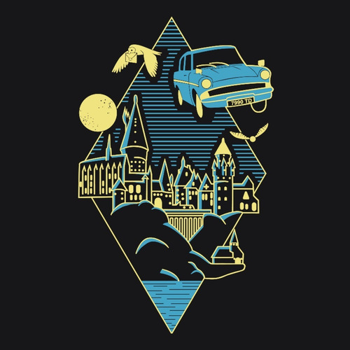 Playera De Hombre Harry Potter Castillo De Hogwarts