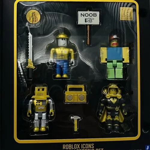 Roblox Kit Gold Collection Aniversario Set Dourado 4 Figuras