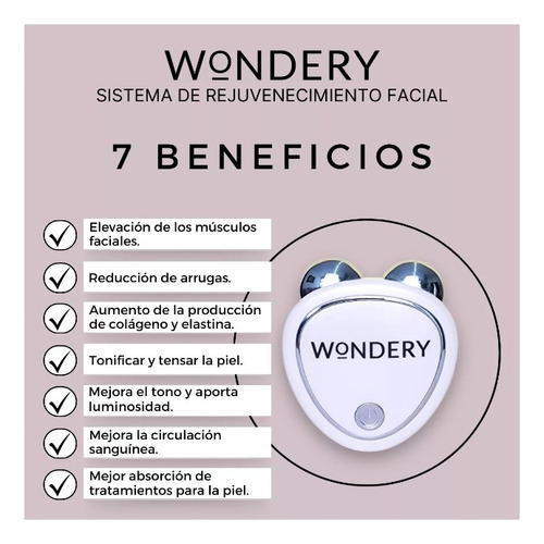 Wondery Levantamiento Facial Con Microcorriente Antiarrugas