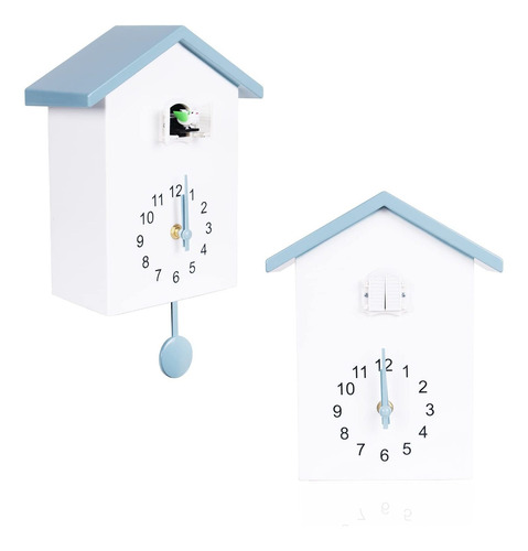 Keypower Reloj Cuco Pared Voz Pajaro Pendulo Diseño Casa 4