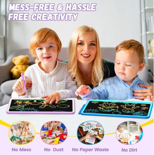 Tableta De Escritura Lcd Bravokids, Colorida De 12 Pulgadas