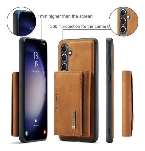 B Funda Protectora Magnética De Cuero For Samsung
