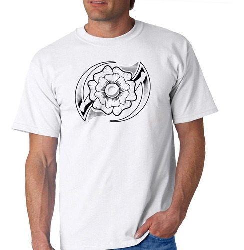 Remera De Hombre Tattoo Flores Arma Filo Art