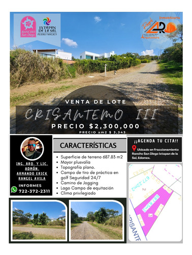 Venta Lote Crisantemo Iii De Lo Más Plano En El Fraccionamiento Y Cerca De Las Principales Amenidades Con Bonitas Vistas En Fracc Rancho San Diego Ixtapan De La Sal Edomex