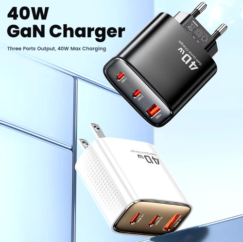 Cargador Celular Gan / Carga Rapida / 3 En 1 / Usb A Tipo C
