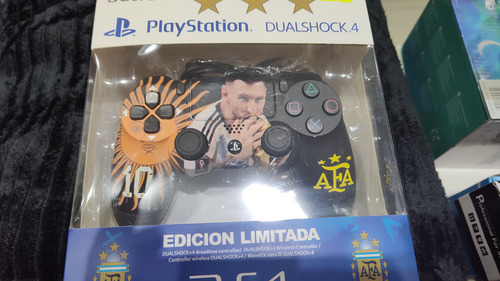 Controle Dualshock 4 Messi Campeon Wireless Ps4 Gamepad Negro