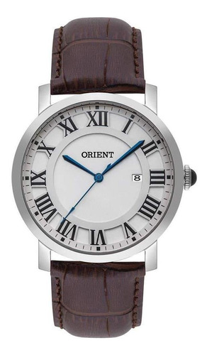 Relógio Orient Masculino Mbsc1035 S3nx Aço Couro Marrom