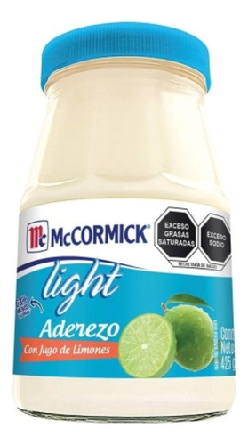 3 Pzas Aderezo De Mayonesa Mccormick Light Con Limón 425 G