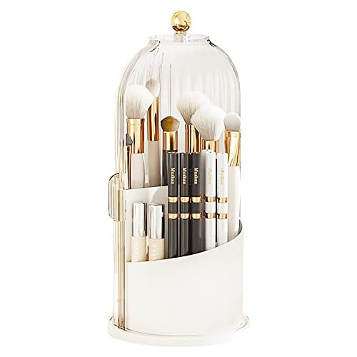 Makeup Organizer 360 Rotating Brush Holder Clear Cosmet...