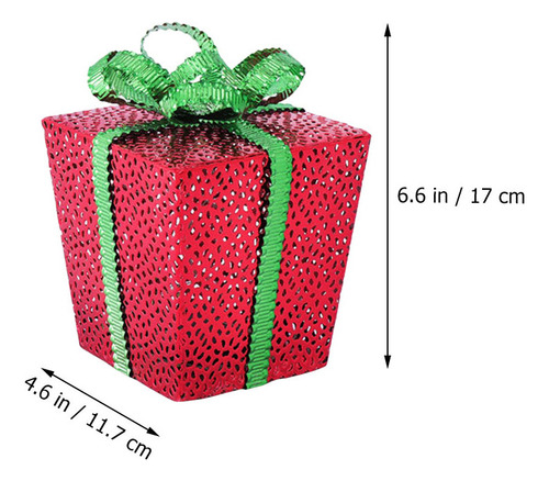 Caja De Regalo Luminosa Led De Hierro, Caja De Regalo De Nav