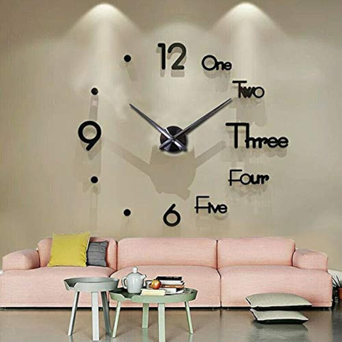 Grandes Pegatinas De Reloj De Pared Sin Marco 3d Decoración 