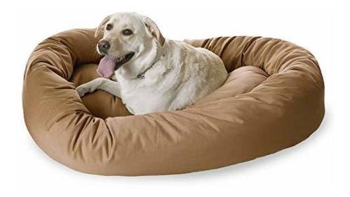 52 Pulgadas De Color Caqui Perro Bagel Bed Por Majestic Pet 