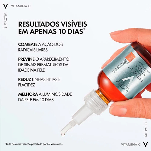 Imagen 4 de 8 de Sérum Vitamin C Serum Vichy Liftactiv Supreme día/noche para todo tipo de piel de 20mL