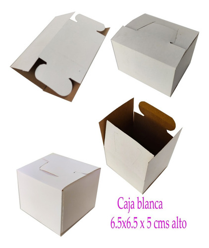 50 Cajas Blanca 6.5x6.5x5 Cm Mod. 1601c Dulces Candy Bar