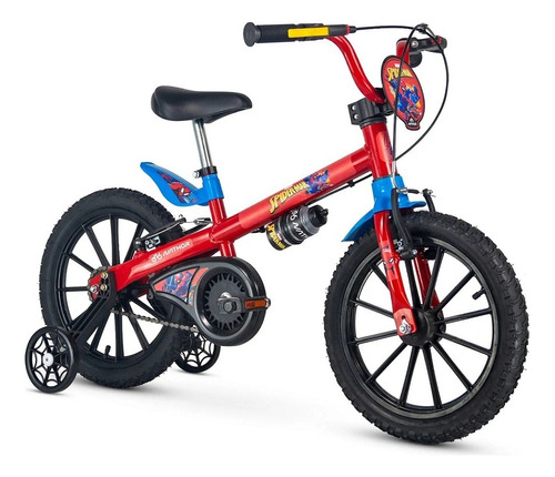 Bicicleta Aro 16 Spider Man Nathor + Capacete Infantil Cor Vermelho/azul Tamanho Do Quadro 16