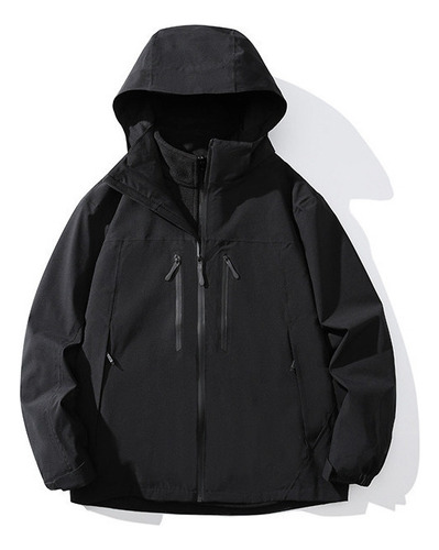 Chaqueta Softshell Impermeable Hombre Cortavientos Capucha