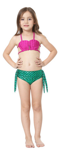 R, Traje Baño Bikini Con Forma Cola Sirena Para Niña