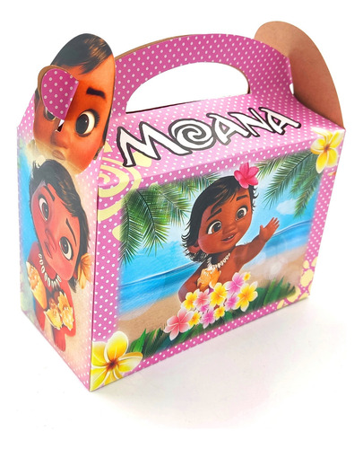 Caja Cajita Feliz Sorpresa X6 Unidades Baby Moana Rosado