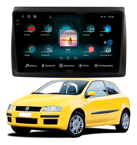 Multimídia Aikon Fóton G3 Fiat Stilo 12+256gb 2k Carplay 9p