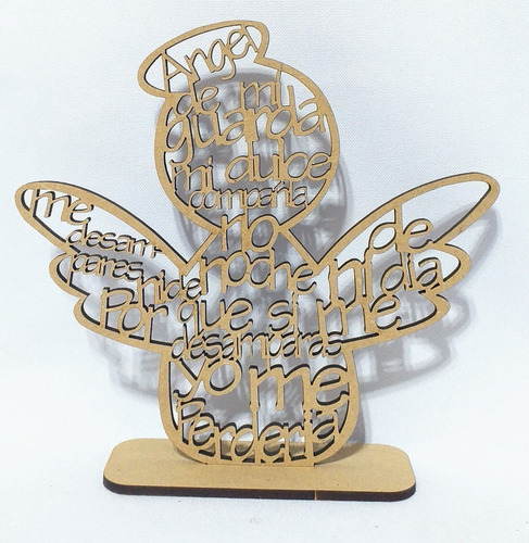 Imagen 1 de 10 de Souvenir Angel De La Guarda 15cm X 20u- Mdf / Fibrofacil