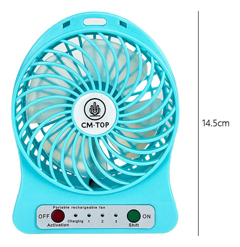Ventilador De Escritorio Portátil Recargable Con Luz Led