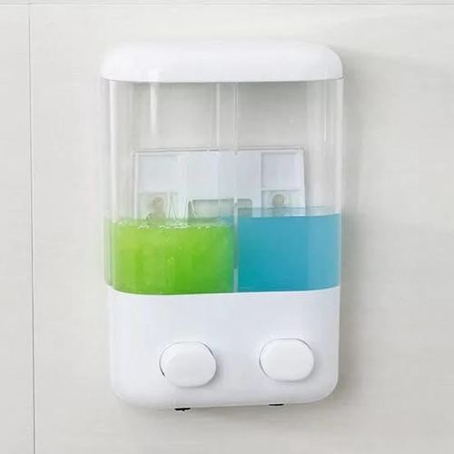 Imagem 1 de 6 de Dispenser Duplo Para Sabão Liquido Shampoo Ou Condicionador