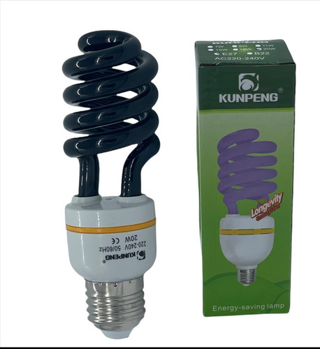 Ampolletas Ultravioleta Luz Negra Espiral E-27 Foco Led 20w