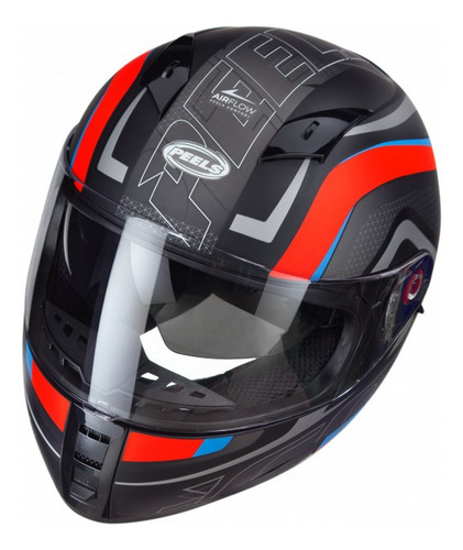 Imagem 2 de 5 de Capacete Peels Icon Silverstone Preto Fosco/vermelho
