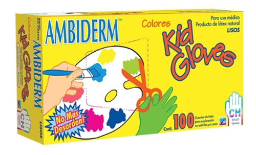 Guantes Kids Gloves De Latex Ambiderm Ch (colores) 