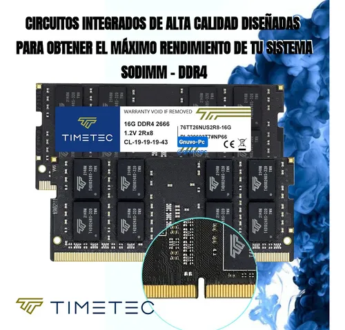 Memorias Ram Ddr4 Portatil 32 Gb 2 X 16 Sodimm 2666 Mhz 32gb