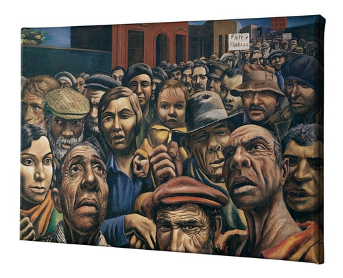 Cuadro Berni Canvas 50x70 Obra Manifestacion Calidad Museo