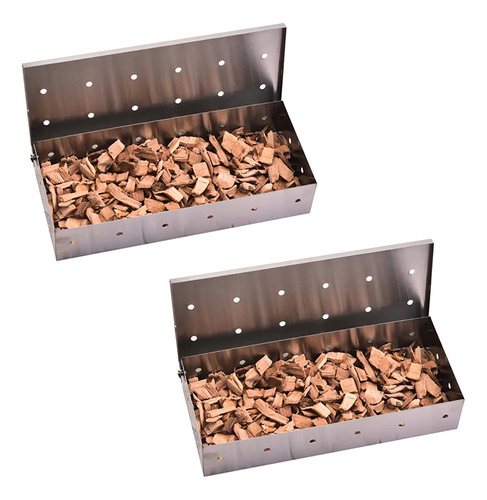 Caja Ahumadora De Acero Inoxidable, 2 Herramientas Para Asar