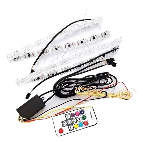 Par De Tiras Led Cristal Rgb Luz Diurna Impermeable Tuning F