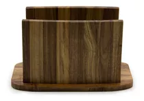 CLAYNIX Servilletero de madera para mesa, servilleteros de cóctel para  cocina, servilleteros de madera con marco de hierro (negro y natural)