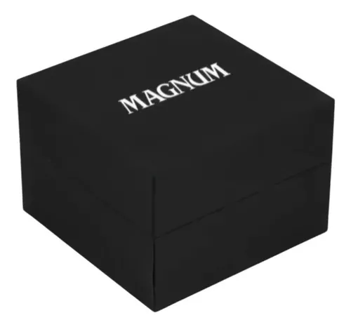 Relógio Masculino Magnum Dourado Aço Prova D´agua Original Cor Do Bisel  Preto Cor Do