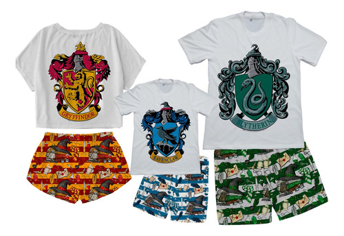 Pijama Familia Harry Potter Set X3 Estampados Varios Combo 