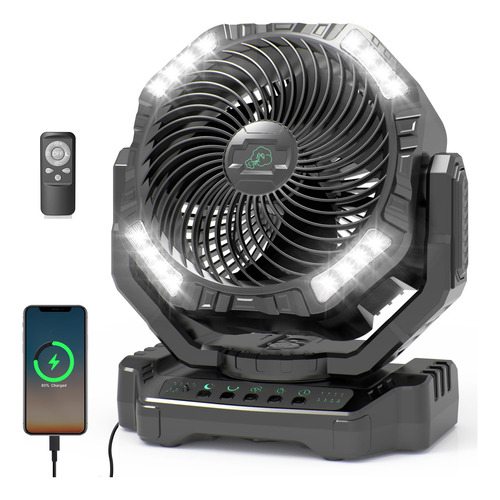 Tainido Ventilador De Escritorio Recargable De 40000 Mah, Ve