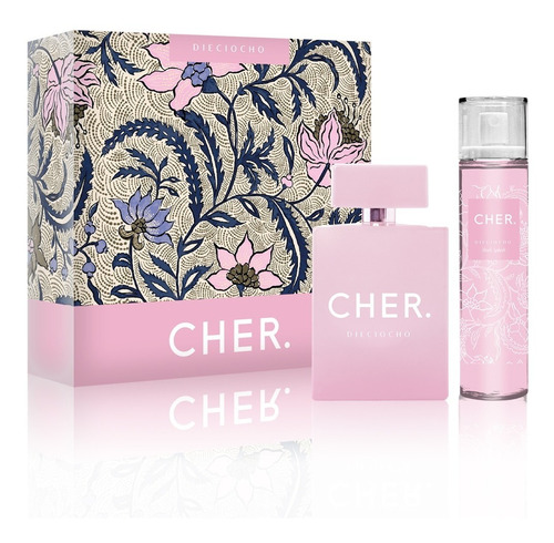 Imagen 1 de 9 de Set Perfume Mujer Cher Deciocho 100 Ml Edp + Body Splash Ii